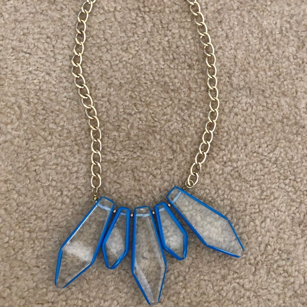 Nordstrom Blue Gold Statement Necklace